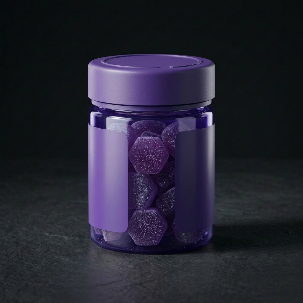 Purple jar, blank panels